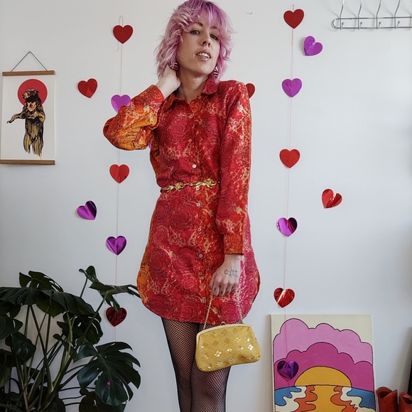 Vintage Handmade Tie Dye Mini Dress - Picture 4 of 16